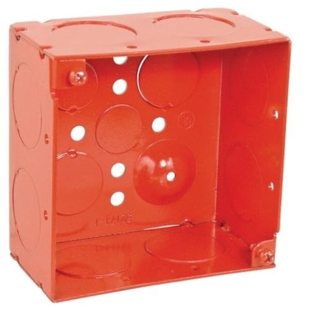 Southwire Electrical Box, 30.3 cu in, Square Box Type, 4 Gangs, Steel, Square Shape 52171-1RED